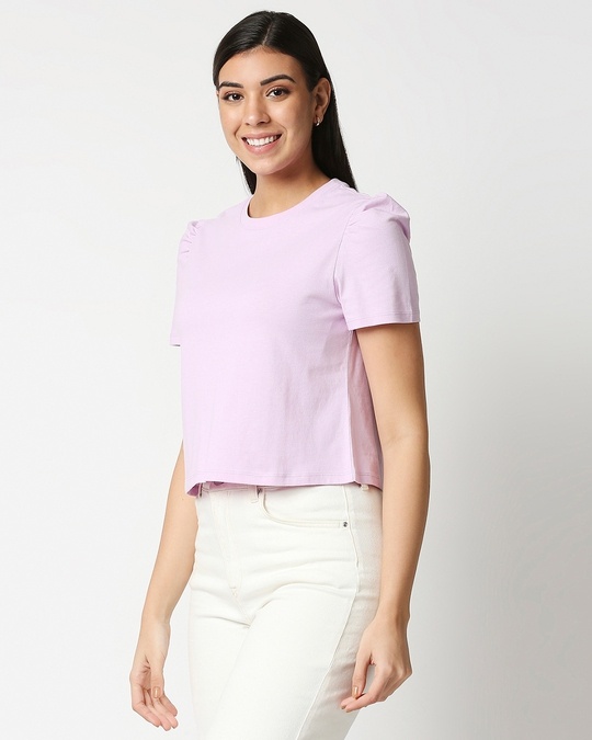 Shop Lilac Women's Puff Sleeve T-Shirt-Design