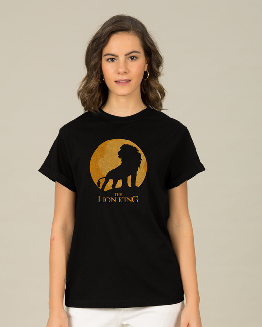 Shop Lion King Sun Boyfriend T-Shirt (DL)-Front