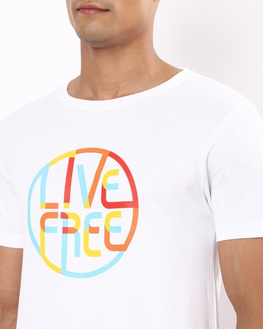 Shop Live Free Colorful Half Sleeve T-Shirt