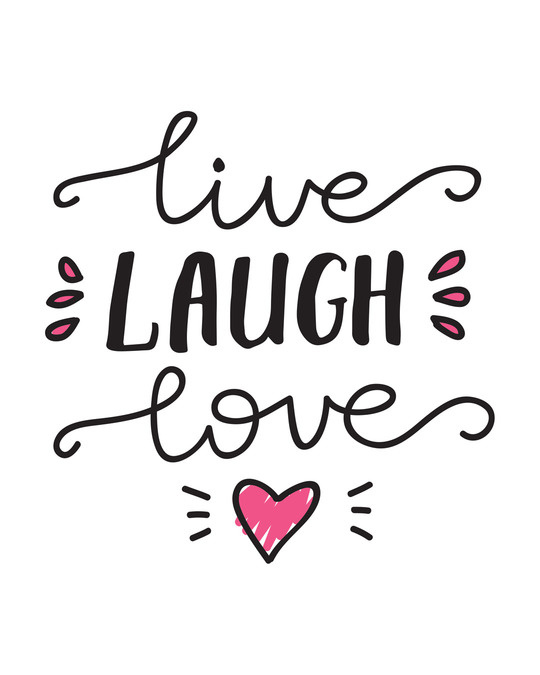 Buy Live Laugh Love Basic Round Hem TShirt for Women white Online at