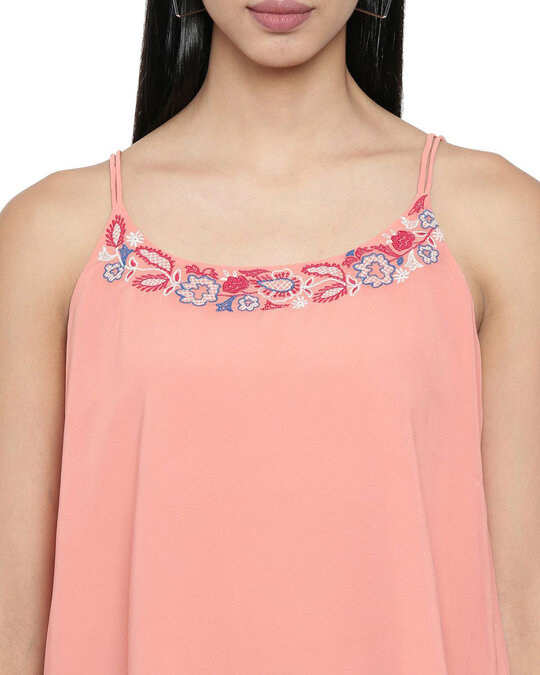 Shop Women's Pink Abstract Sleeveless Top