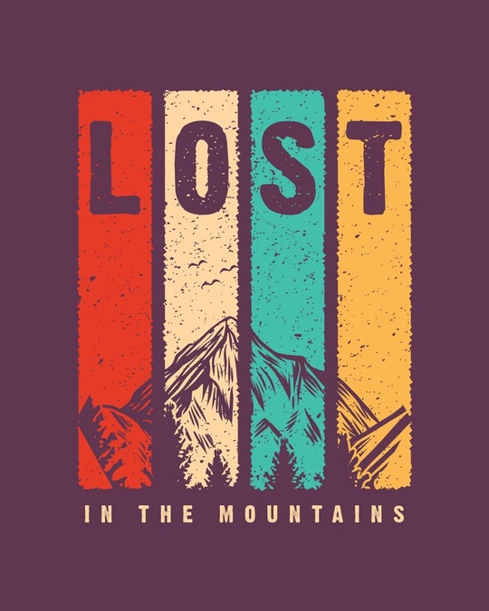 Shop Lost Mountains Round Neck 3/4th Sleeve T-Shirt-Full