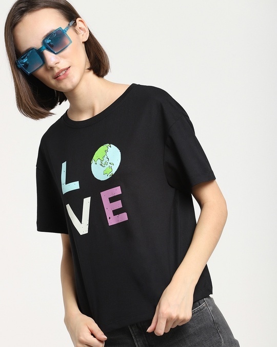 Shop Love Earth 21 Women's Printed Short Top-Front