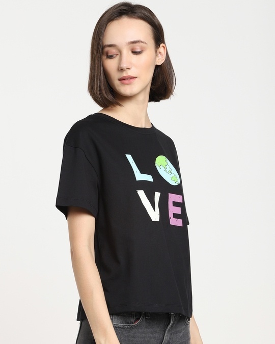 Shop Love Earth 21 Women's Printed Short Top-Back