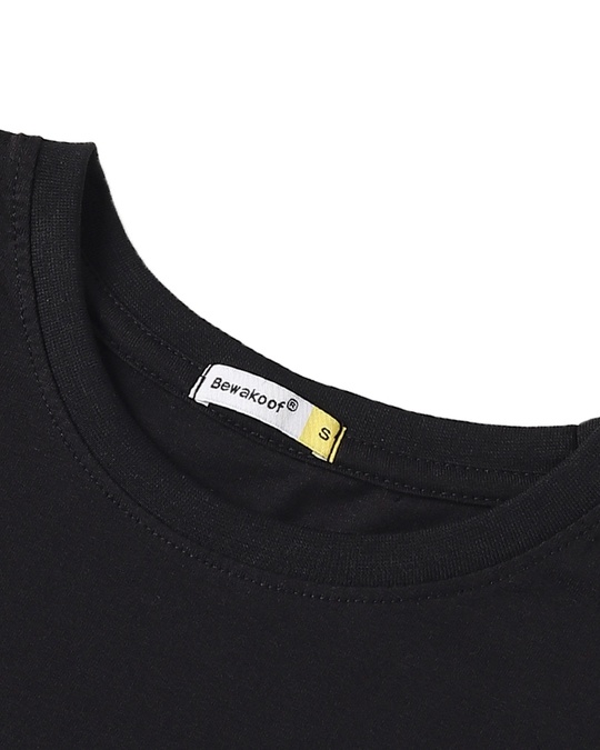 Shop Love Friends Half Sleeve Printed T-Shirt Black