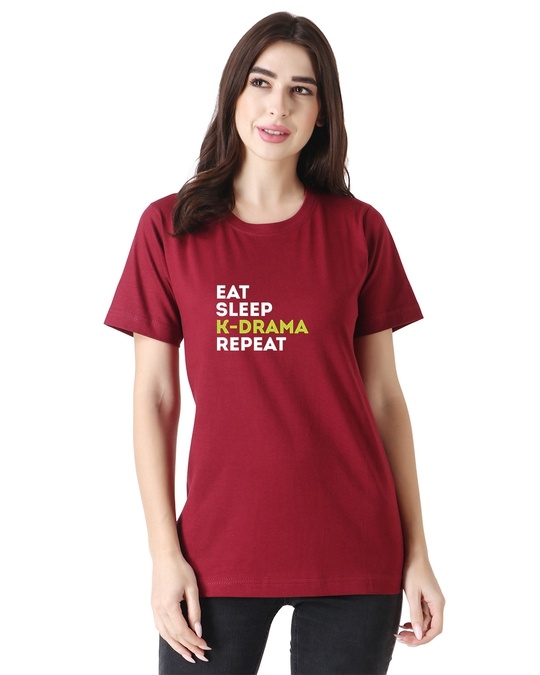 Shop Eat Sleep Kdrama Repeat Tshirt-Front