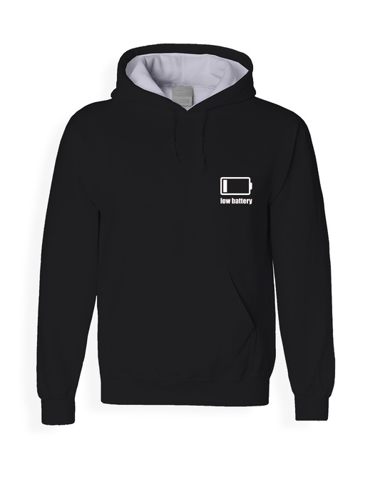 Shop Women's Black Low Battery Hoodie Sweatshirt-Full