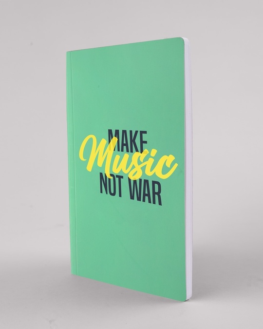 Shop Make Music Not War Notebook-Back