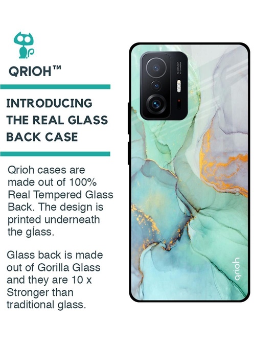 Shop Marble Printed Premium Glass Cover for Mi 11T Pro 5G (Shock Proof, Lightweight)-Back