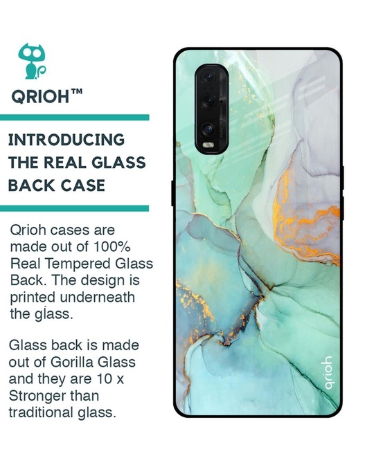 Shop Marble Printed Premium Glass Cover for Oppo Find X2 (Shock Proof, Lightweight)-Back