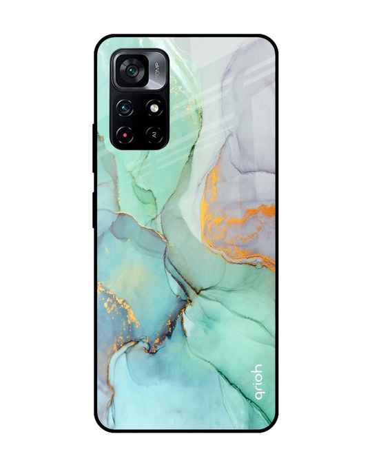 Shop Marble Printed Premium Glass Cover for Poco M4 Pro 5G (Shock Proof, Lightweight)-Front