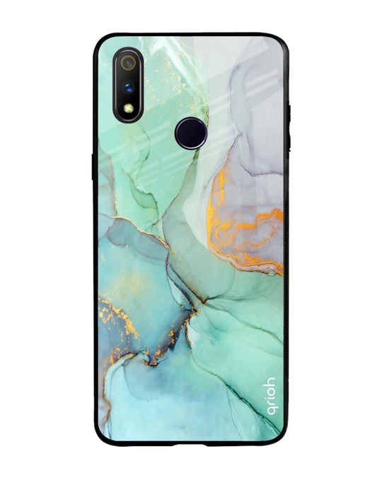 Shop Marble Printed Premium Glass Cover for Realme 3 Pro (Shock Proof, Lightweight)-Front