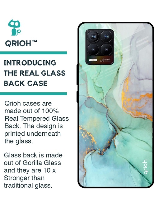 Shop Marble Printed Premium Glass Cover for Realme 8 Pro (Shock Proof, Lightweight)-Back