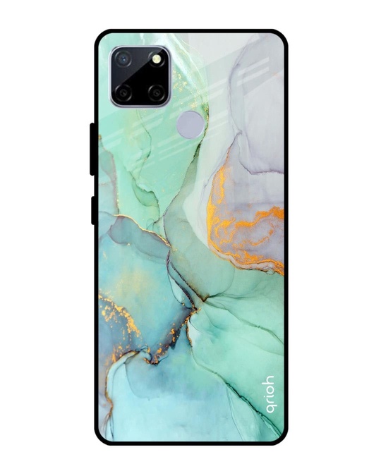 Shop Marble Printed Premium Glass Cover for Realme C12 (Shock Proof, Lightweight)-Front