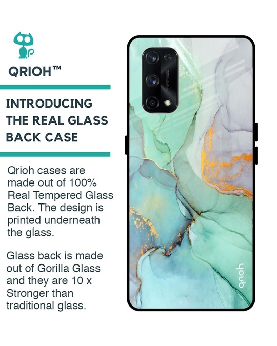 Shop Marble Printed Premium Glass Cover for Realme X7 (Shock Proof, Lightweight)-Back