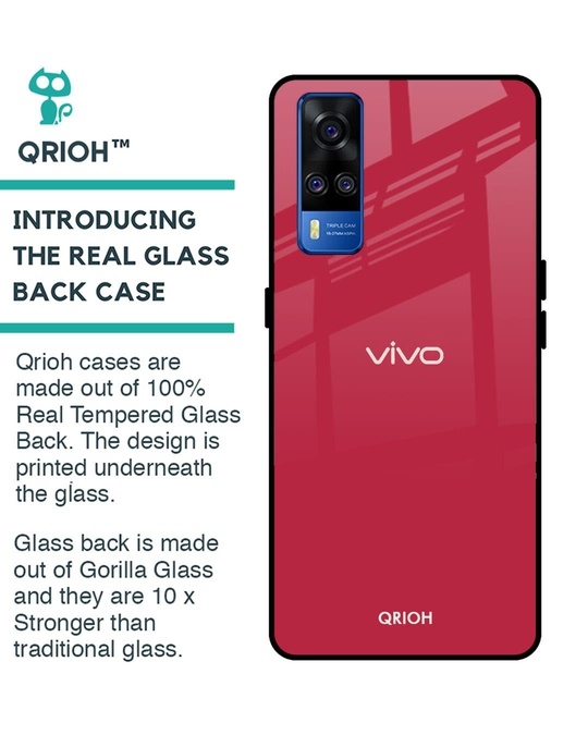 Shop Premium Glass Cover for Vivo Y51 2020 (Shock Proof, Lightweight)-Back