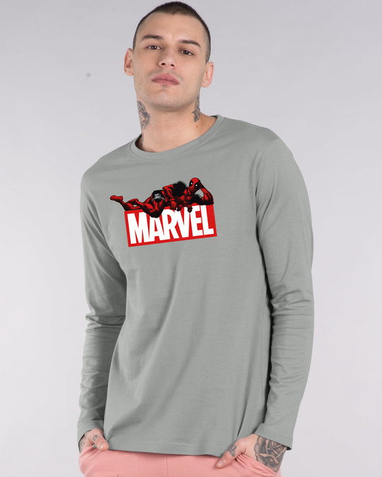 Buy Marvel Deadpool Dpl Meteor Grey Printed Full Sleeve T