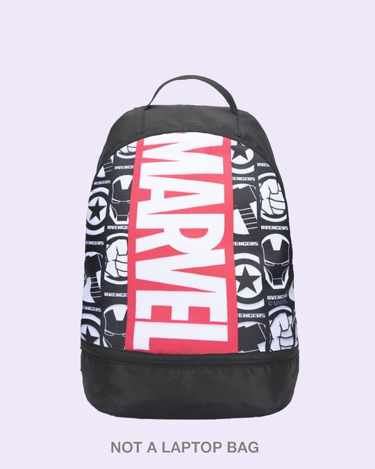 Shop Marvel Logo Comic Printed Small Backpack (AVL)-Front