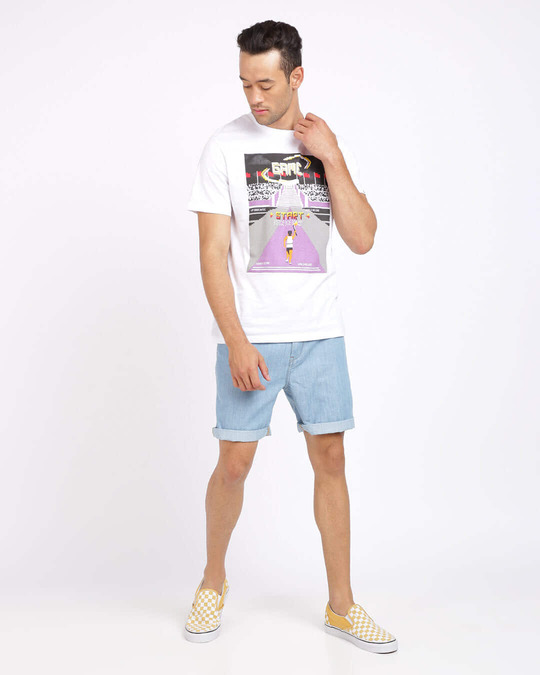 Shop Men's White Graphic Print Round Neck T-shirt