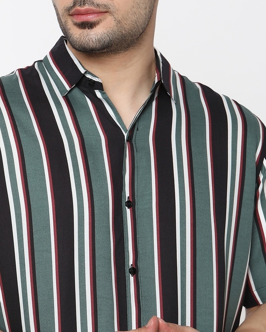 Green And Black Striped Shirt 2026.Buy Men's Army Green & Black Striped Shirt Online at Bewakoof