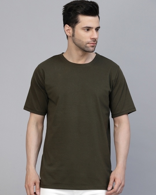 Buy Men's Army Green Printed T-shirt Online at Bewakoof