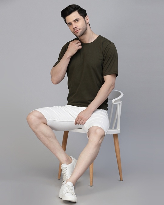 Buy Men's Army Green Printed Tshirt Online at Bewakoof