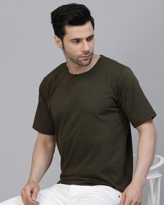 Buy Men's Army Green Printed Tshirt Online at Bewakoof