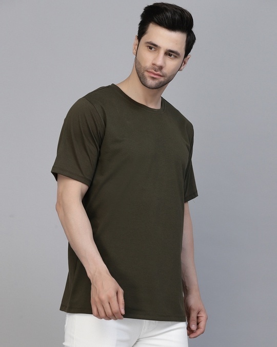 Buy Men's Army Green Printed T-shirt Online at Bewakoof