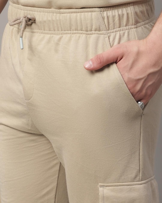 Buy Men's Beige Relaxed Fit Cargo Joggers Online at Bewakoof