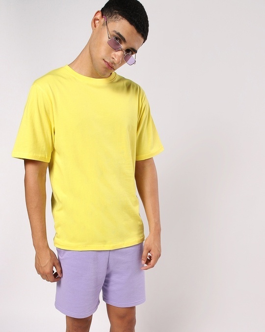 Shop Men's Birthday Yellow Oversized T-shirt-Front