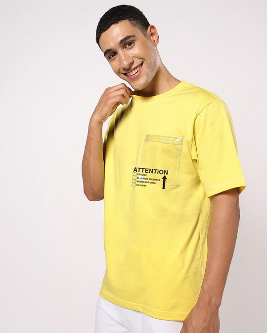 Buy Men s Birthday Yellow Pocket Print Collar T shirt Online at Bewakoof