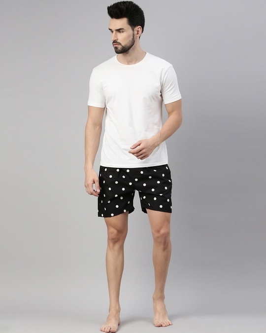 Shop Men's Black All Over Polka Printed Cotton Boxers