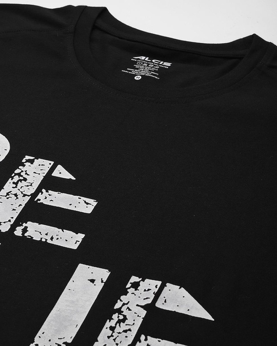 Shop Men's Black Believe Typography Slim Fit T-shirt