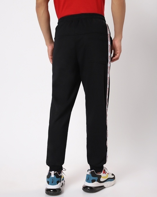 Buy Men's Black Coca Cola Typography Joggers Online at Bewakoof