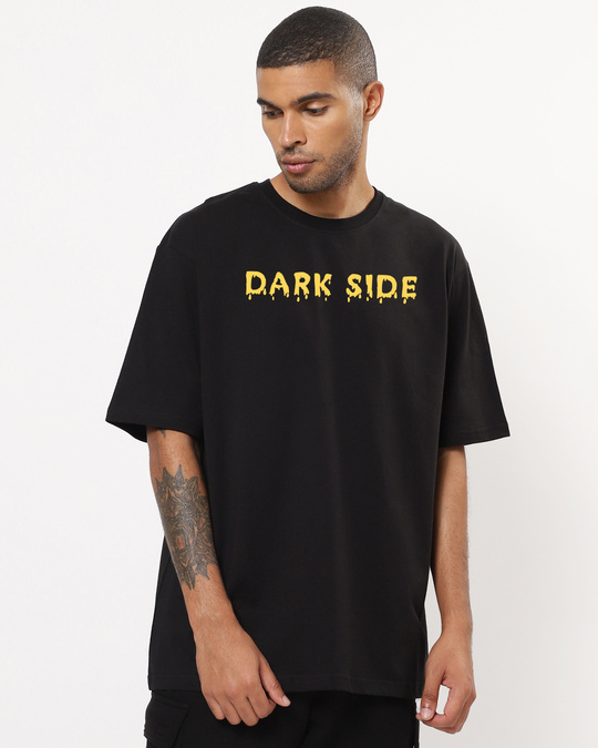 Buy Men's Black Dark Side Graphic Printed Oversized T-shirt Online at ...