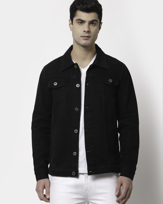 Buy Men's Black Denim Jacket Online at Bewakoof