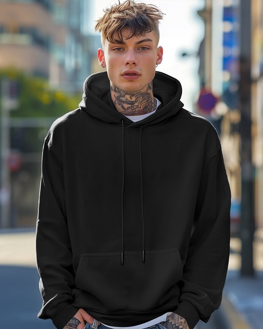 Buy Men s Black Oversized Hoodies Online at Bewakoof