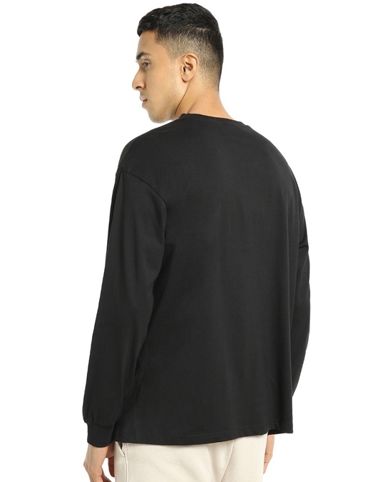 Buy Men's Black Pain Graphic Printed Oversized T-shirt Online at Bewakoof