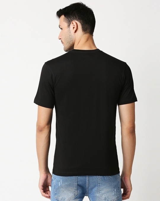 Shop Men's Black Printed Cotton T-shirt-Design
