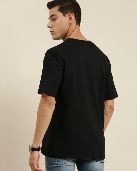 Shop Men's Black Printed Oversized T-shirt-Design