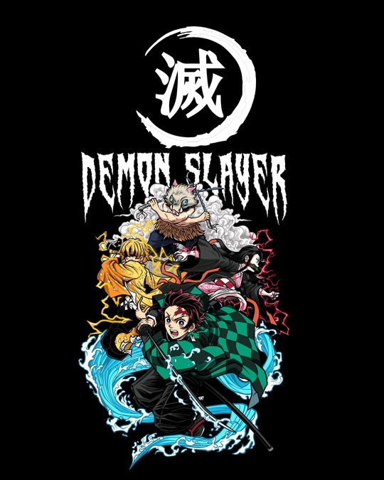 Buy Men's Black Slayer Squad Graphic Printed Oversized Tshirt for Men