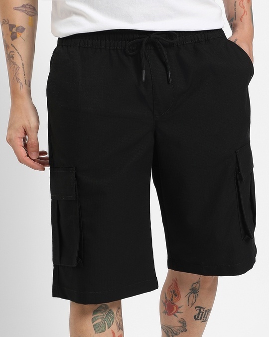 Buy Men's Black Cargo Shorts Online at Bewakoof
