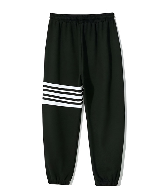 Buy Men's Black Striped Relaxed Fit Joggers Online at Bewakoof