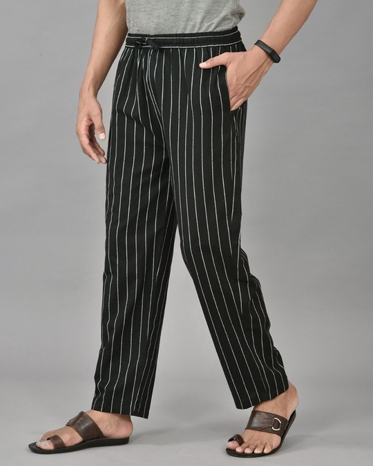 Men's striped casual trousers deals