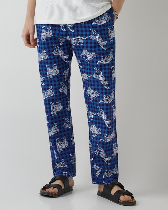 Buy Men s Blue All Over Printed Pyjamas Online in India at Bewakoof