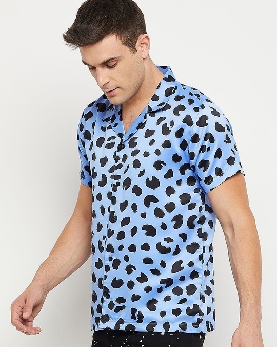 Shop Men's Blue Animal Printed Shirt-Full