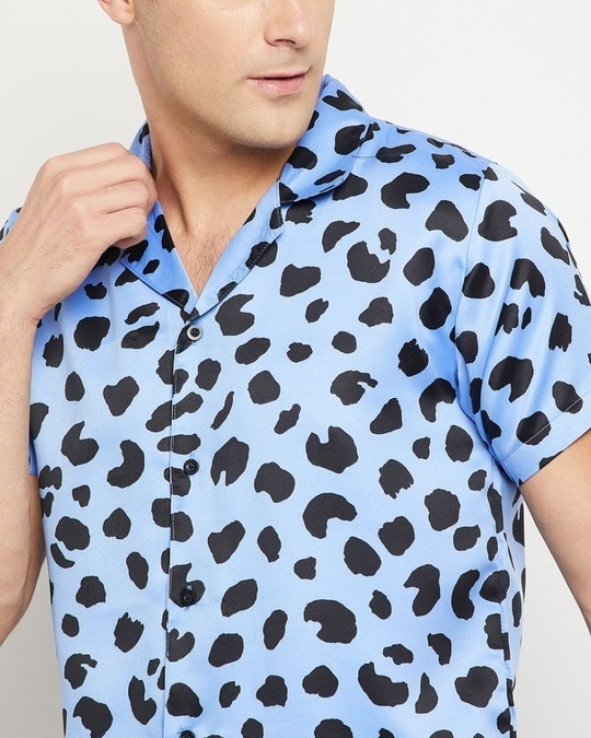 Shop Men's Blue Animal Printed Shirt