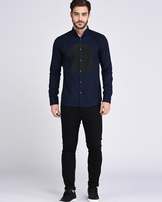 Buy Mens Blue Color Block Slim Fit Shirt Online At Bewakoof 4816