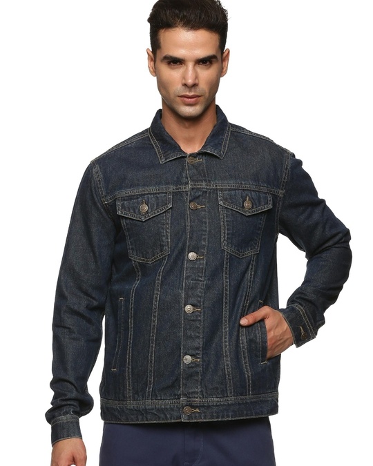 Buy Bewakoof Mens Blue All Over Printed Plus Size Jacket online
