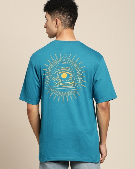 Buy Men's Blue Graphic Printed Oversized T-shirt Online at Bewakoof